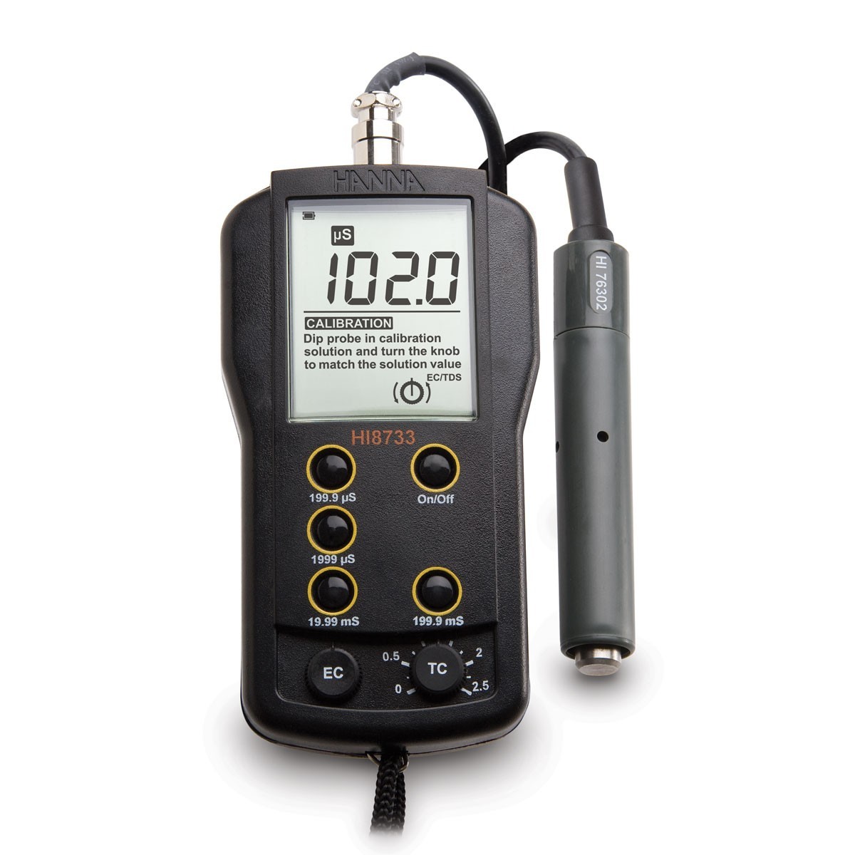 Máy đo độ dẫn (EC) đa thang đo HI8733 Hanna