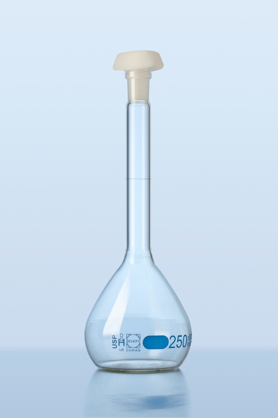 Bình định mức 250ml A 14/23 nút nhựa Duran 246783653
