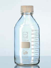 Chai trung tính chịu sốc nhiệt, chia vạch đảo, có nắp và vòng đệm GL 45 250ml Duran 1127076