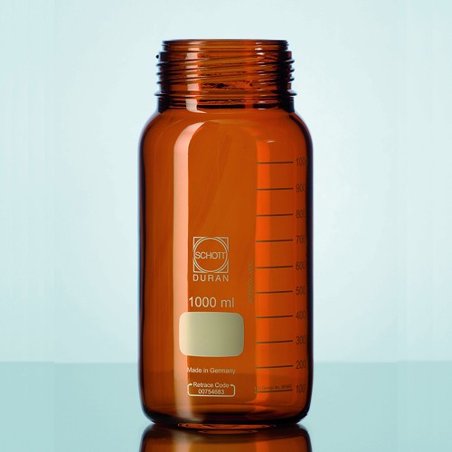 Chai trung tính nâu miệng rộng, GLS 80, 250ml, không nắp, không vòng đệm Duran 218663604