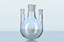 Bình cầu đáy tròn, 3 cổ NS29/32, 2x29/32 500ml, cổ phụ thẳng đứng Duran 241854504