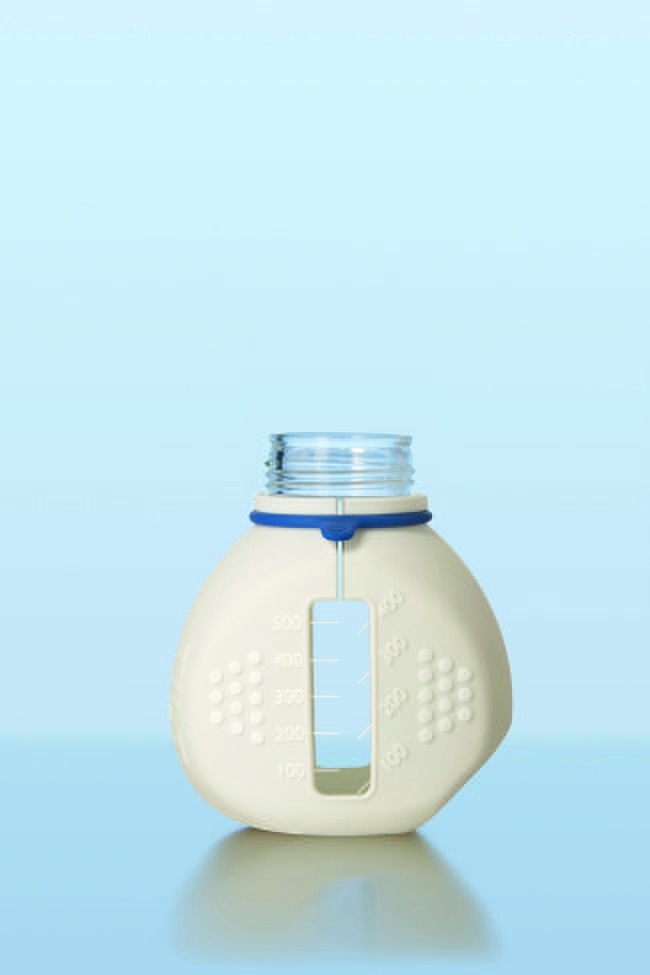 Vỏ ngoài chai trung tính TILT 500ml, bằng silicone trắng kèm 4 vòng cổ (xanh, vàng, cam hồng) Duran 292435601