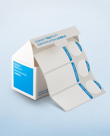 Bộ nhãn dán tiệt trùng gồm : 200 nhãn dán chai (36x70mm) và 200 nhãn dán nắp (30mm) Duran 294010006