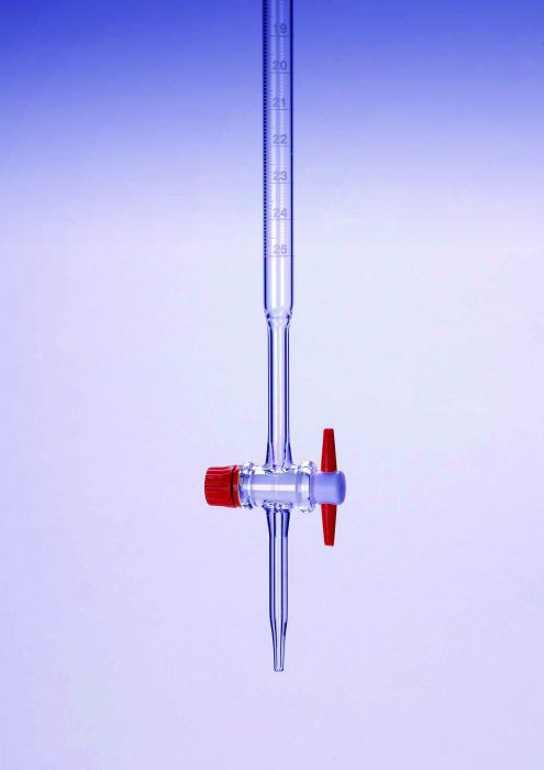 PYREX Buret khóa nhựa, class AS, 50ml, 1/10 3295/16AS