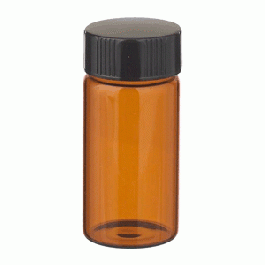 Chai vial nâu 20 ml, nắp vặn đen Phenolic 24-400, đệm cao su 14B Wheaton W224820