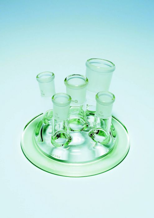 Nắp cho bình phản ứng  4 X 19/26 &1x34/35, 100mm QUICKFIT MAF2/52