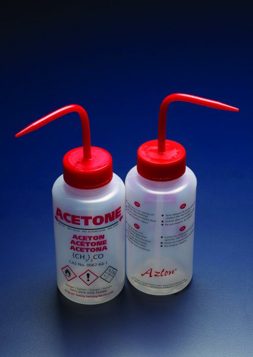 Bình tia nhựa miệng rộng chứa Acetone, LDPE 250ml AZLON WGW531VTML