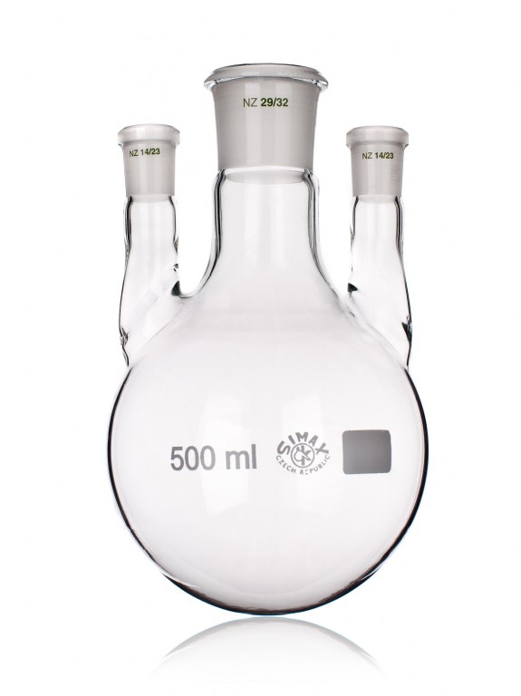 Bình cầu tròn ba cổ có nhám 29/32 và 14/23 1000ml Simax 2030100000653