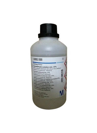 Formaldehyde solution about 37% GR for analysis stabilized with about 10% methanol ACS,Reag. Ph Eur-1000ml 1040031000