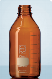 Chai trung tính nâu, 1000ml (nắp xanh + vòng đệm) Duran 218065451