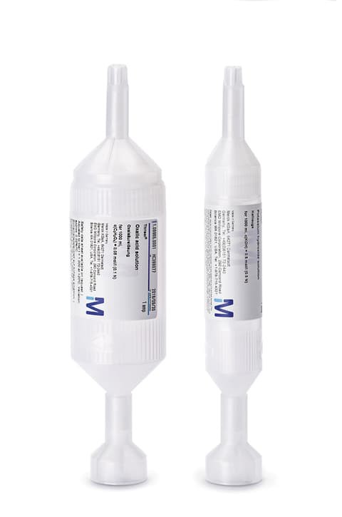 Titriplex® solution B for the determination of alkaline earth in water (hardness), 1 ml = 10 mg CaO/l (≙ 1 German degrees of hardness) using 100 ml of water for 1000 ml Titrisol® Merck 1098950001