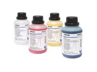 Buffer solution (boric acid/potassium chloride/sodium hydroxide) colour coded: blue, traceable to NIST and PTB pH 10.00 (25°C) CertiPUR® 500ml Merck 1990500500