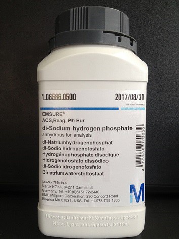 di-Sodium hydrogen phosphate anhydrous for analysis EMSURE® ACS,Reag. Ph Eur 500g Merck 1065860500