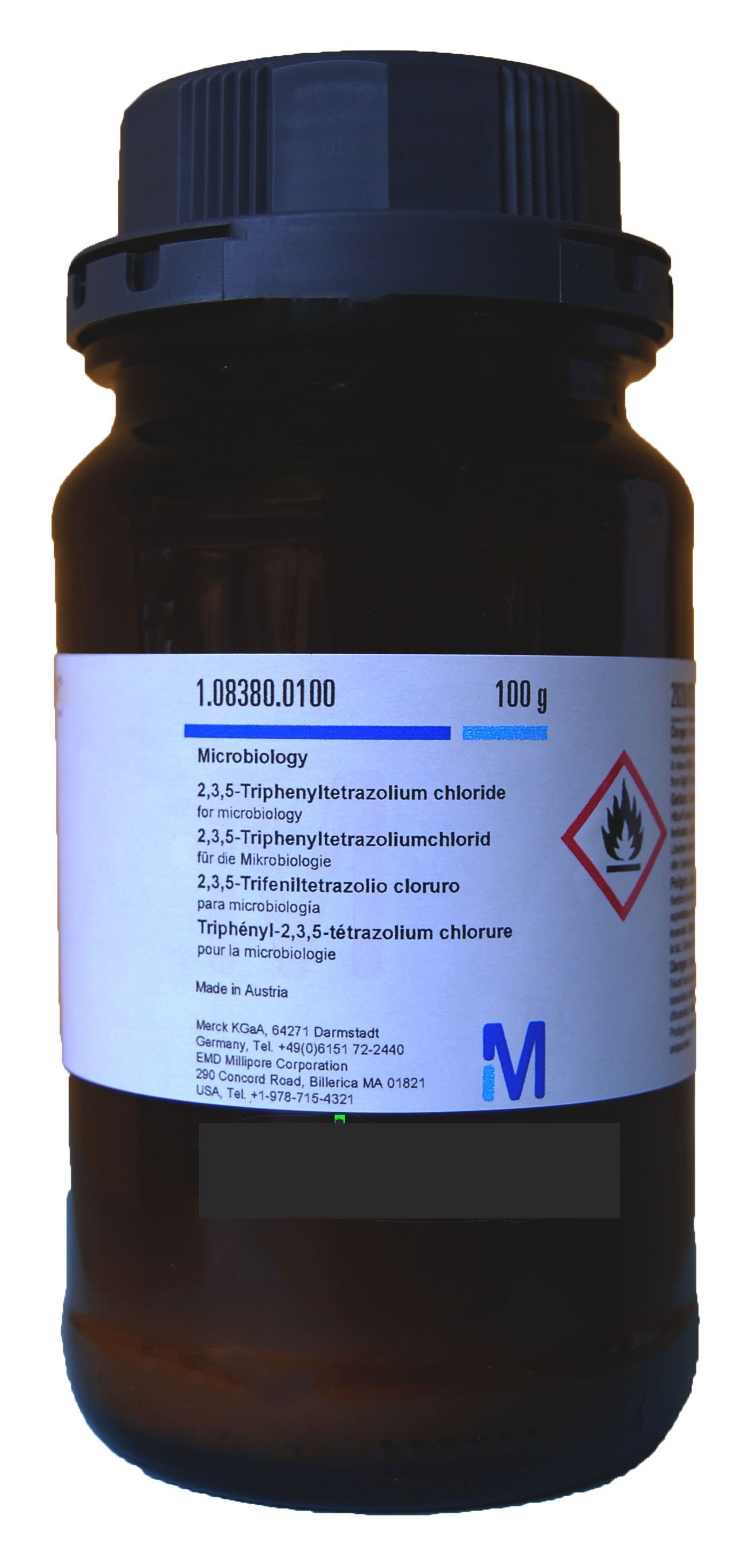 2,3,5-Triphenyltetrazolium chloride for microbiology 100g Merck 1083800100