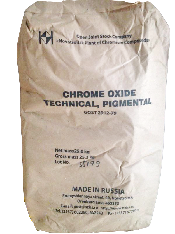 Chromium oxide Cr2O3 99%, Nga, 25kg/bao 1308389