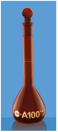 Bình định mức màu nâu nút nhựa 25ml Borosil 5648009A