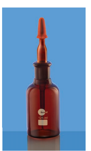 Chai nhỏ giọt màu nâu 125ml Borosil 1650017