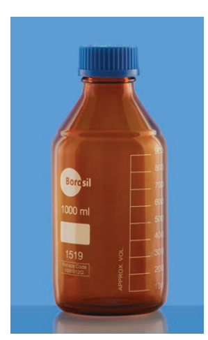 Chai trung tính nâu hổ phách nắp vặn 1 L Borosil 1519029