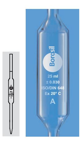 Pipet bầu thủy tinh 1ml Borosil 7100001D