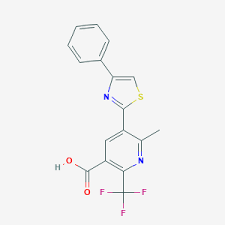 6-Methyl-5-(4-phenyl-1,3-thiazol-2-yl)-2-(trifluoromethyl)nicotinic acid, 97% 1g Maybridge AW00761DA