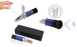 Khúc xạ kế đo độ ngọt có đèn led tự động bù trừ nhiệt độ (28 – 62% Brix) MTJ-062ATC Three-in-on