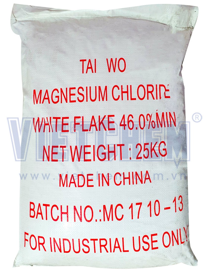 Magnesium chloride MgCl2 99%, Trung Quốc, 25kg/bao 7791-18-6