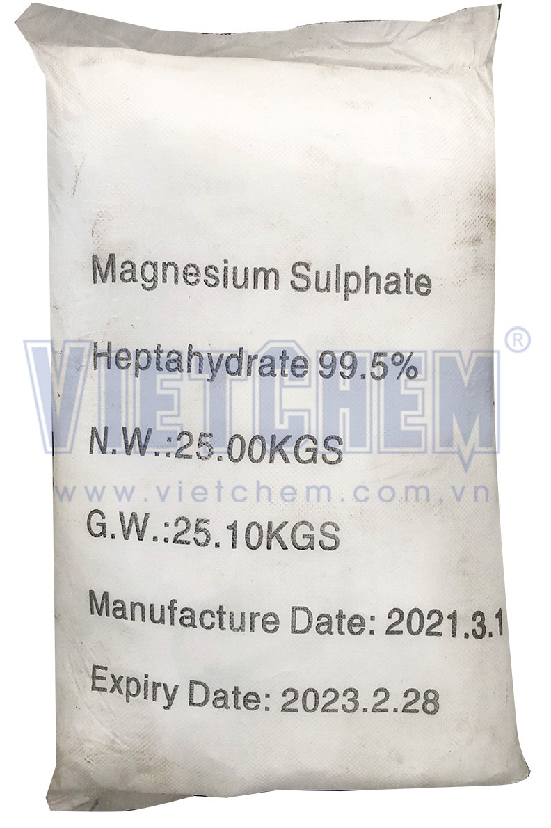 Magnesium sulfate heptahydrate, MgSO4.7H2O 99.5%, Trung Quốc, 25kg/bao 7446-20-0