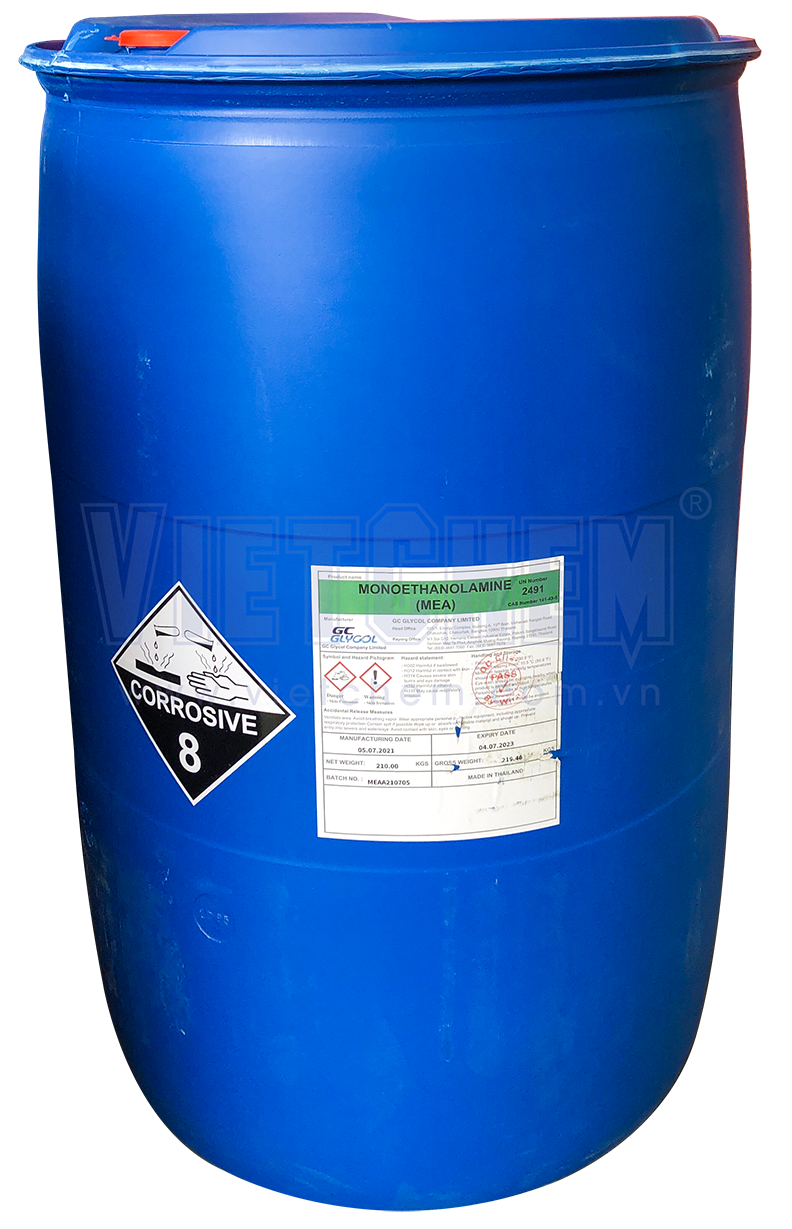 Mono Ethanol Amine (MEA) 99%, C2H7NO, 210kg/phuy 141-43-5