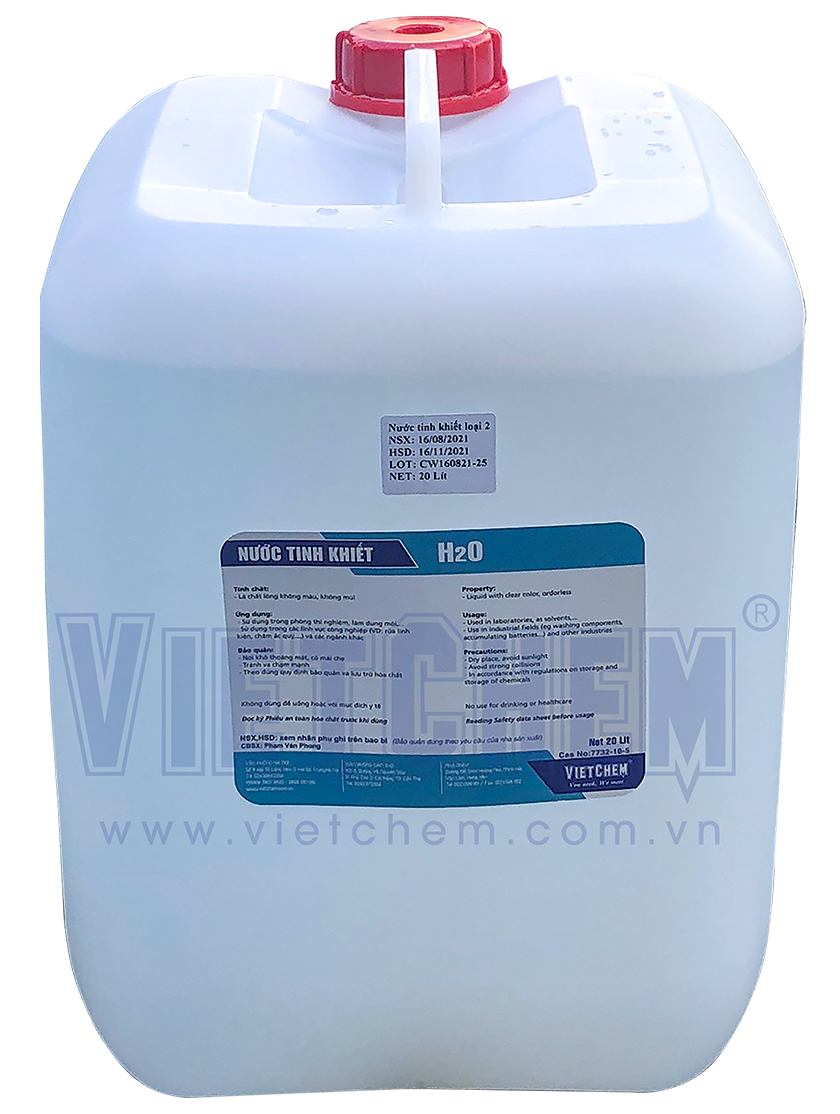 Nước cất 2 lần, Việt Nam, 20 lít/can 7732-18-5