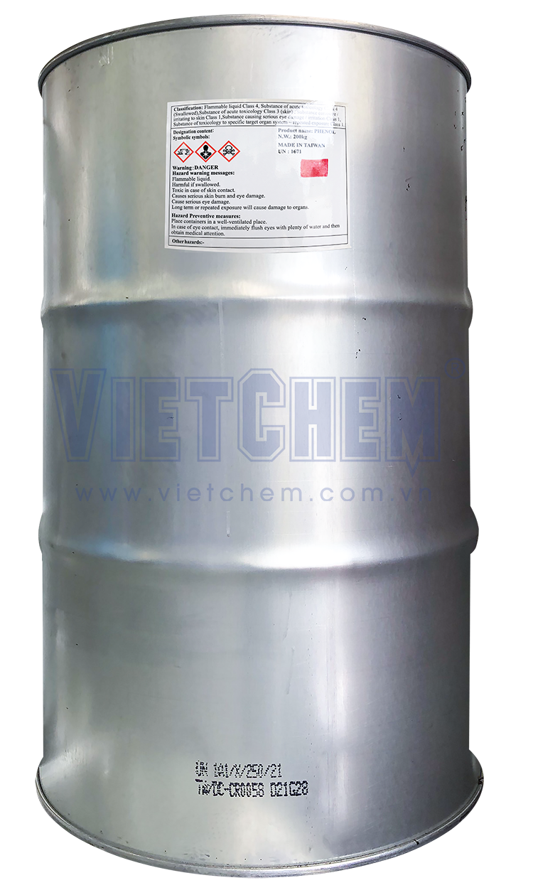 Phenol C6H5OH 99,8%, 200kg/phuy 108-9-52