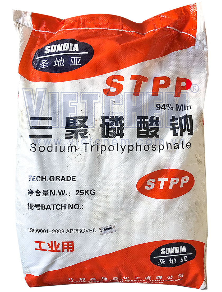Sodium tripoly phosphat (STPP) Na5P3O10 94%, Trung Quốc, 25kg/bao 7758-29-4
