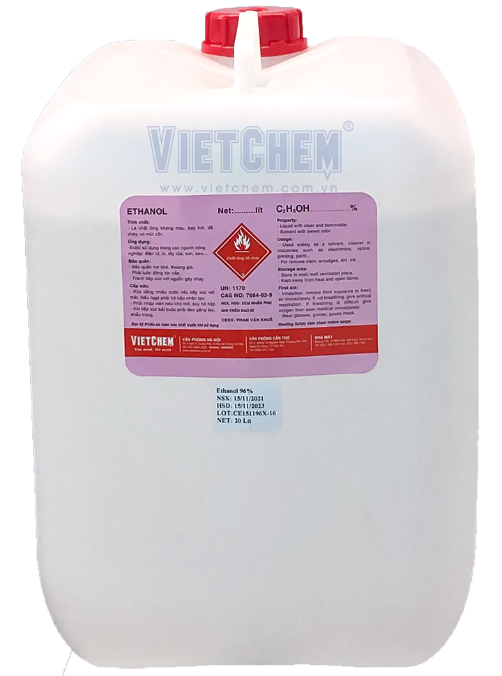 Ethanol - cồn thơm 96% C2H5OH, 20 lít/can 7664-93-9