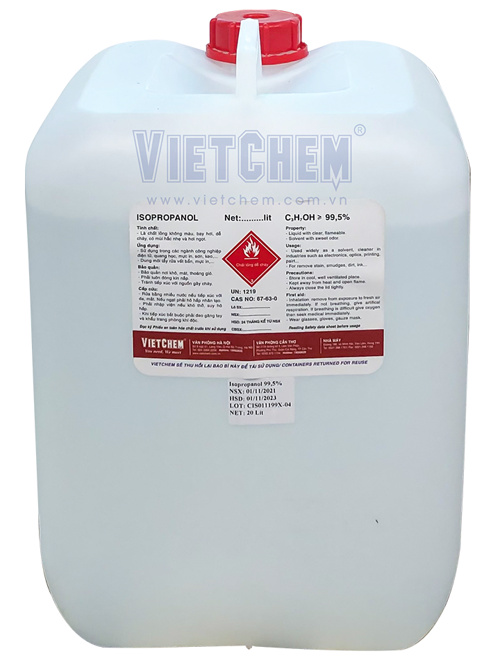 Isopropyl alcohol - IPA 99%, C3H8O, 160kg/phuy 67-63-0