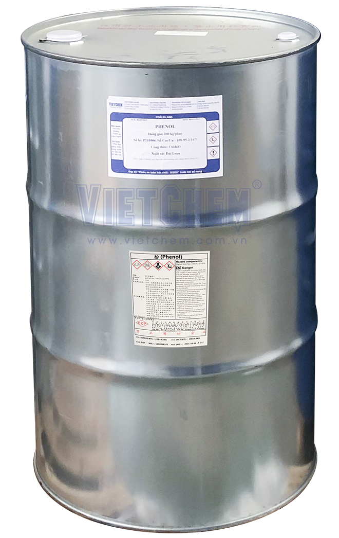 Phenol C6H5OH 99,8%, Đài Loan, 200kg/phuy 108-9-52