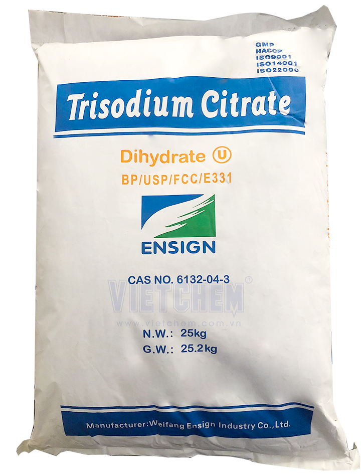 Sodium citrate dihydrate, Na3C6H5O7.2H2O 93%, Trung Quốc, 25kg/bao 68-04-2
