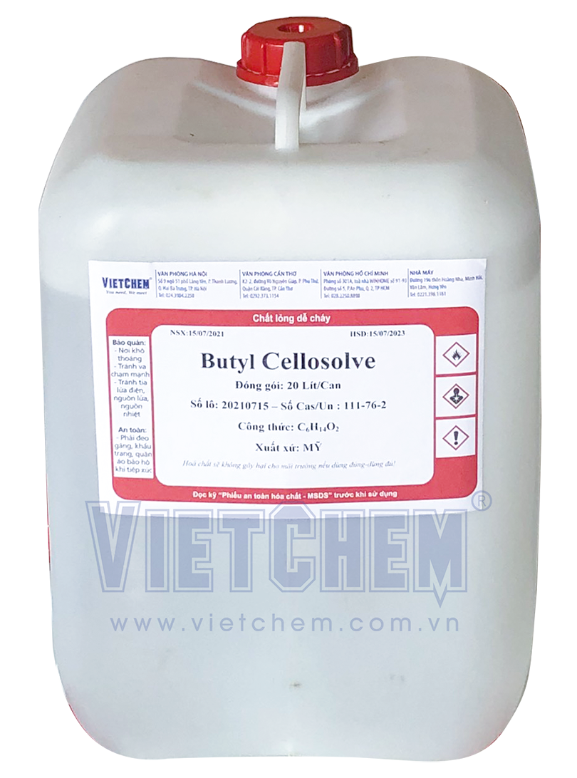 Butyl cellosolve solvent (BCS) C6H14O2, 185kg/phuy hoặc 20 lít/can 111-76-2