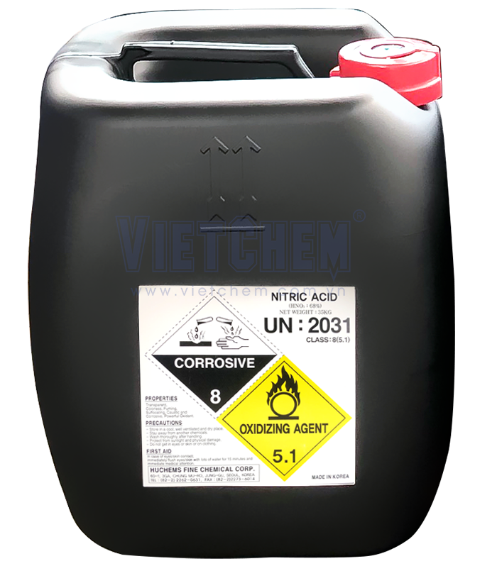 Nitric acid HNO3 68%, Hàn Quốc, 35kg/can 7697-37-2