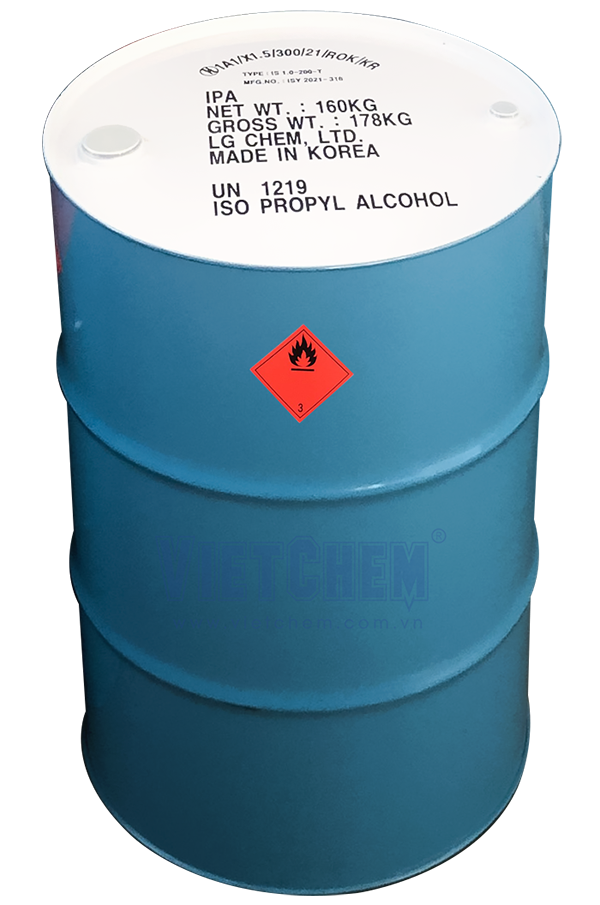 Isopropyl alcohol - IPA 99%, C3H8O, 160kg/phuy 67-63-0