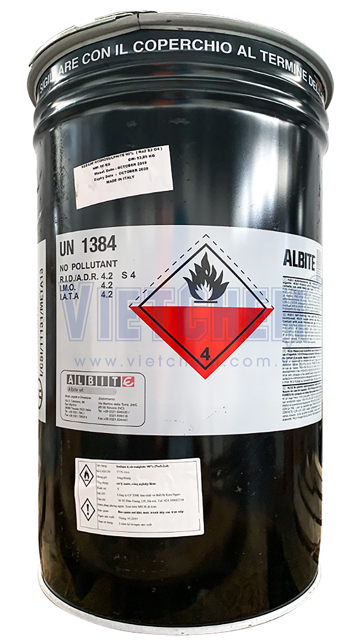 Sodium hydrosulfite (Tẩy đường), 90% Na2S2O4, Italia, 50kg/thùng 7775-14-6
