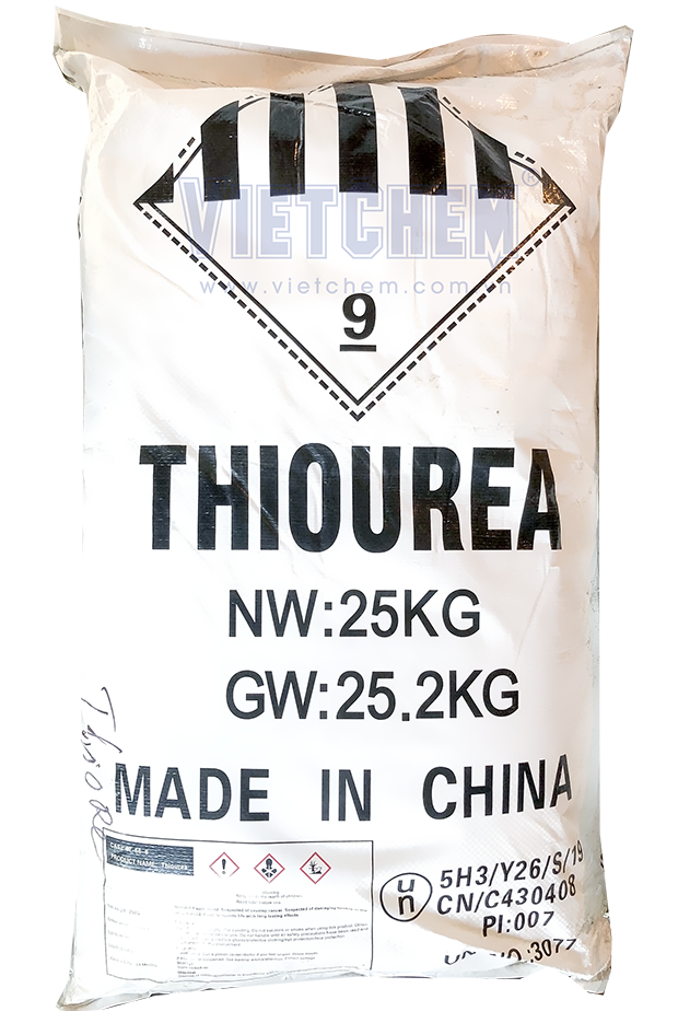 Thiourea CH4N2S 99%, Trung Quốc, 25kg/bao 62-56-6