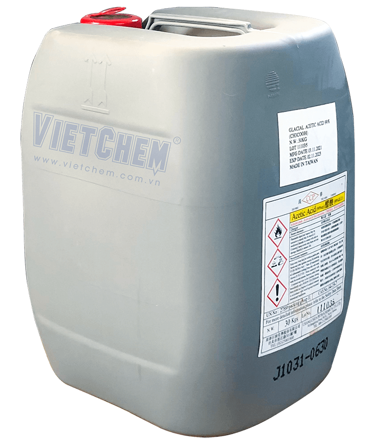 Acetic acid CH3COOH 99%, Đài Loan, 30kg/can 64-19-7