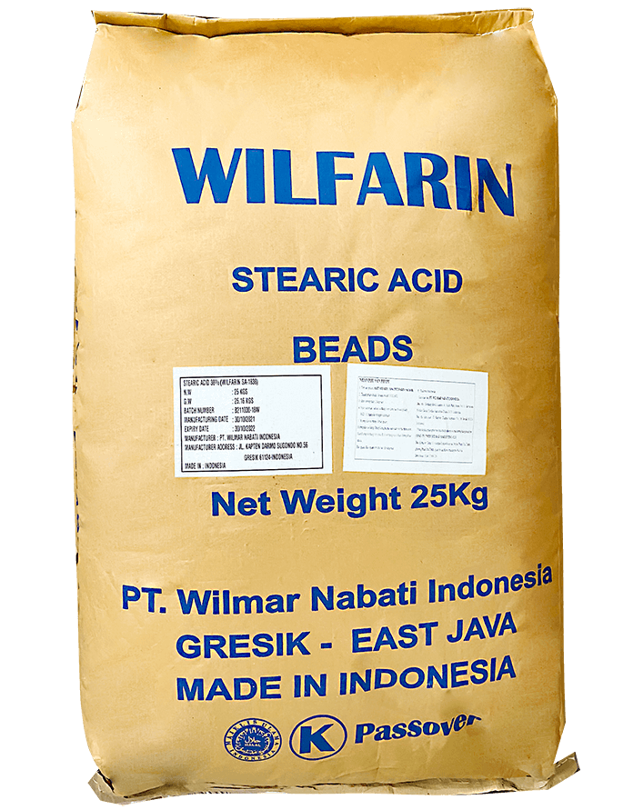 Acid stearic C18H36O2, Indonesia, 25kg/bao 57-11-4