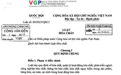 Tổng Quan Về Luật Hóa Chất Số 69/2025/QH15 Mới Nhất