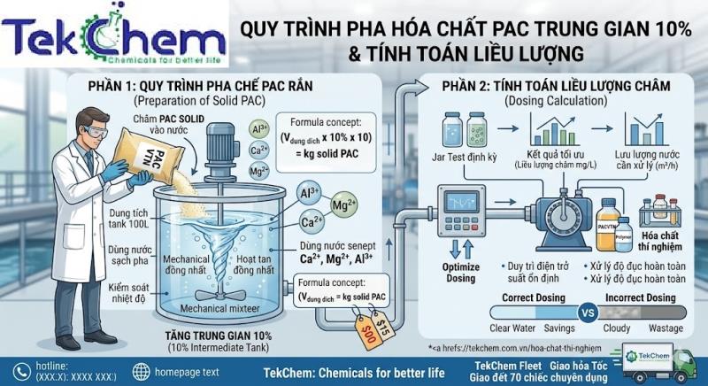 Cách Pha Hóa Chất PAC Xử Lý Nước Cấp: Quy Trình & Nồng Độ Chuẩn