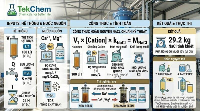 Cách Tính Toán Lượng Muối Hoàn Nguyên Hạt Nhựa Cation Chính Xác Nhất