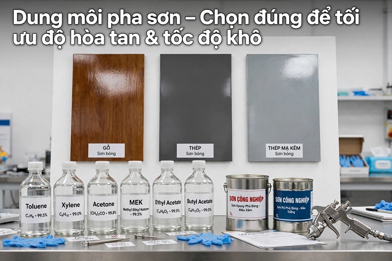 Dung môi pha sơn là gì? Các loại dung môi phổ biến trong ngành sơn