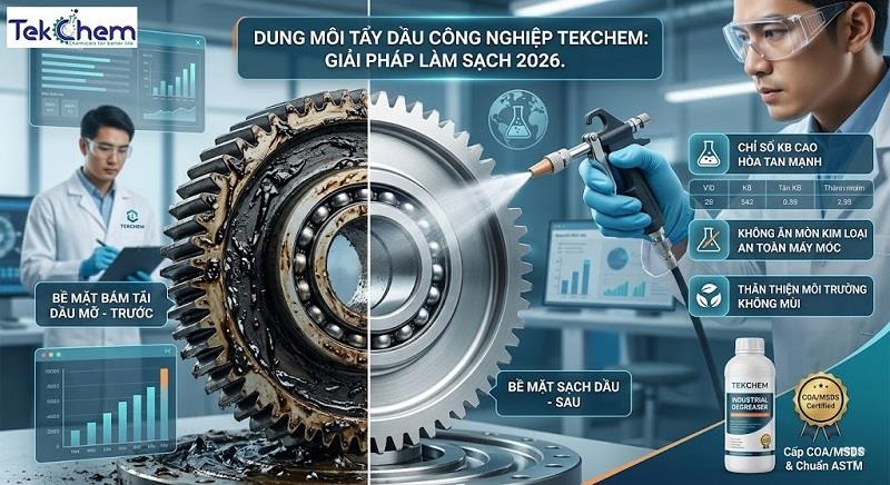 Dung môi tẩy dầu công nghiệp là gì? Giải pháp làm sạch 2026