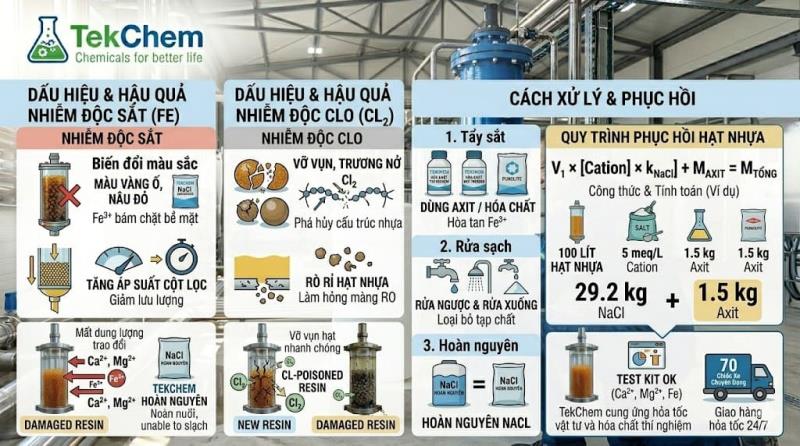 Hạt Nhựa Trao Đổi Ion Bị "Nhiễm Độc" Sắt Và Clo: Dấu Hiệu Và Cách Xử Lý