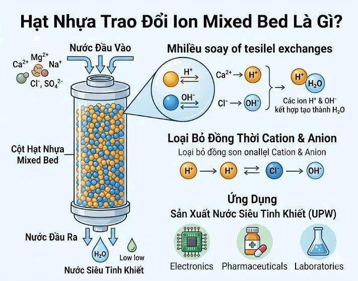 Hạt Nhựa Trao Đổi Ion Mixed Bed Là Gì? Tại Sao Các Nhà Máy Linh Kiện Điện Tử Bắt Buộc Phải Dùng?