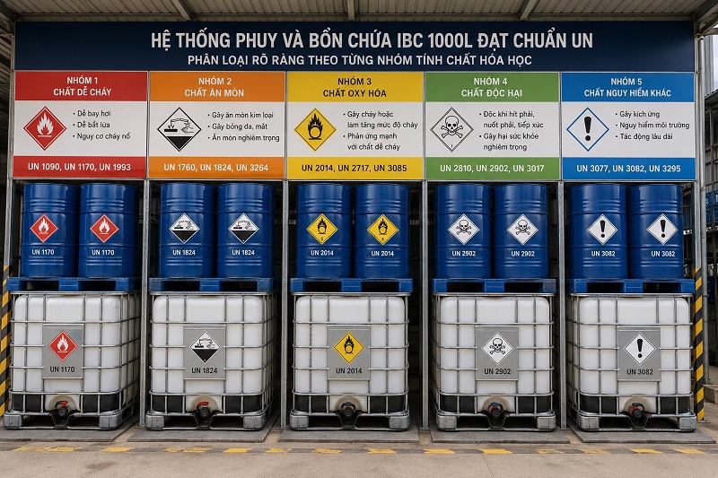 Cách Lựa Chọn Bao Bì Chứa Hóa Chất, Dung Môi Chuẩn UN 2026